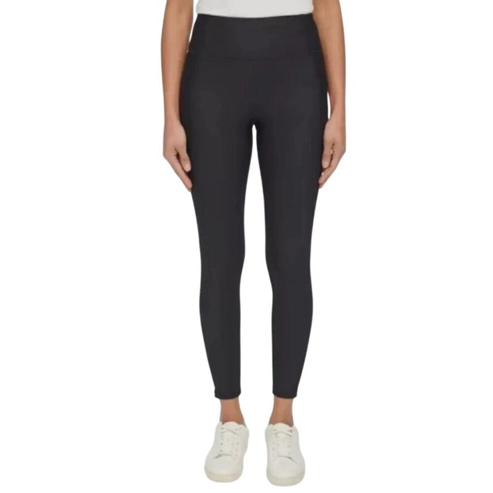 DKNY SPORT Womens Black Midweight Sport Compression Legging L